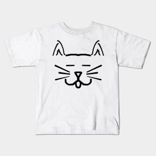 Cat Face Line Art Kids T-Shirt